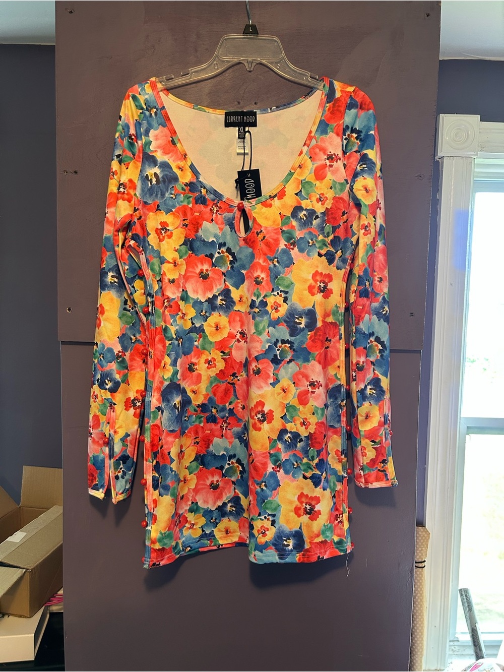Dolls kill Current Mood XL multicolored floral long sleeve dress